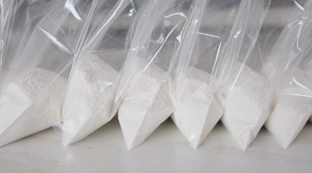 Maximize Confidence in Seized Drug Identification by GC-MS - drug powder in bags