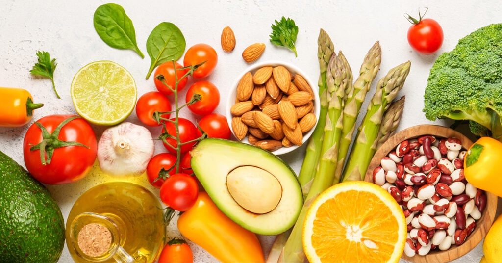 Optimizing GC-MS/MS Multiresidue Pesticides Analysis with RMX-5Sil MS Columns - collage of fresh food for GC-MS/MS multiresidue pesticides analysis