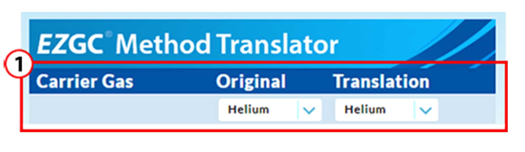 Step 1 - Select the correct carrier gas for your method.