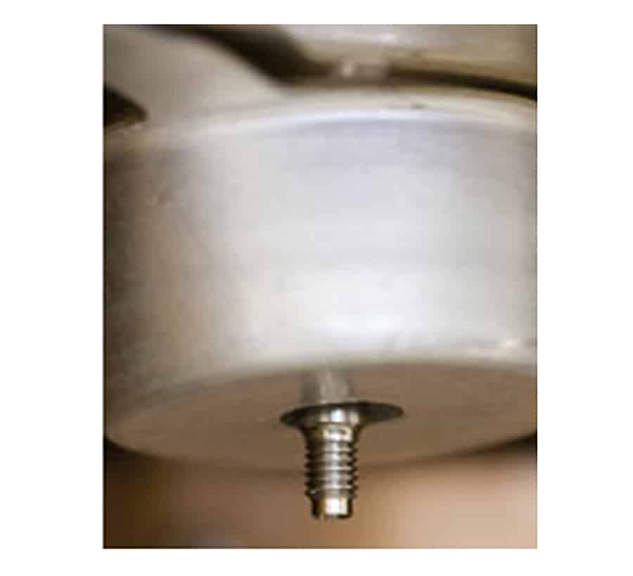 Nut warmer cup installed over adaptor fitting.