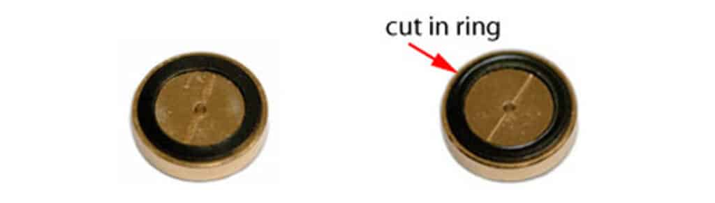 Flip Seal showing the new, unused side, as well as the previously installed side.