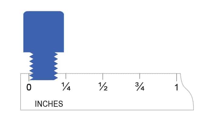 Diagram showing diameter of 10-gauge fittings