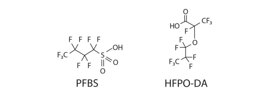 PFBS and HFPO-DA structures