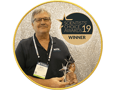 The sleek and glassy SelectScience award.